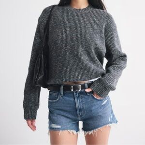 Abercrombie and fitch the mom short high rise medium wash distressed size 2 26”